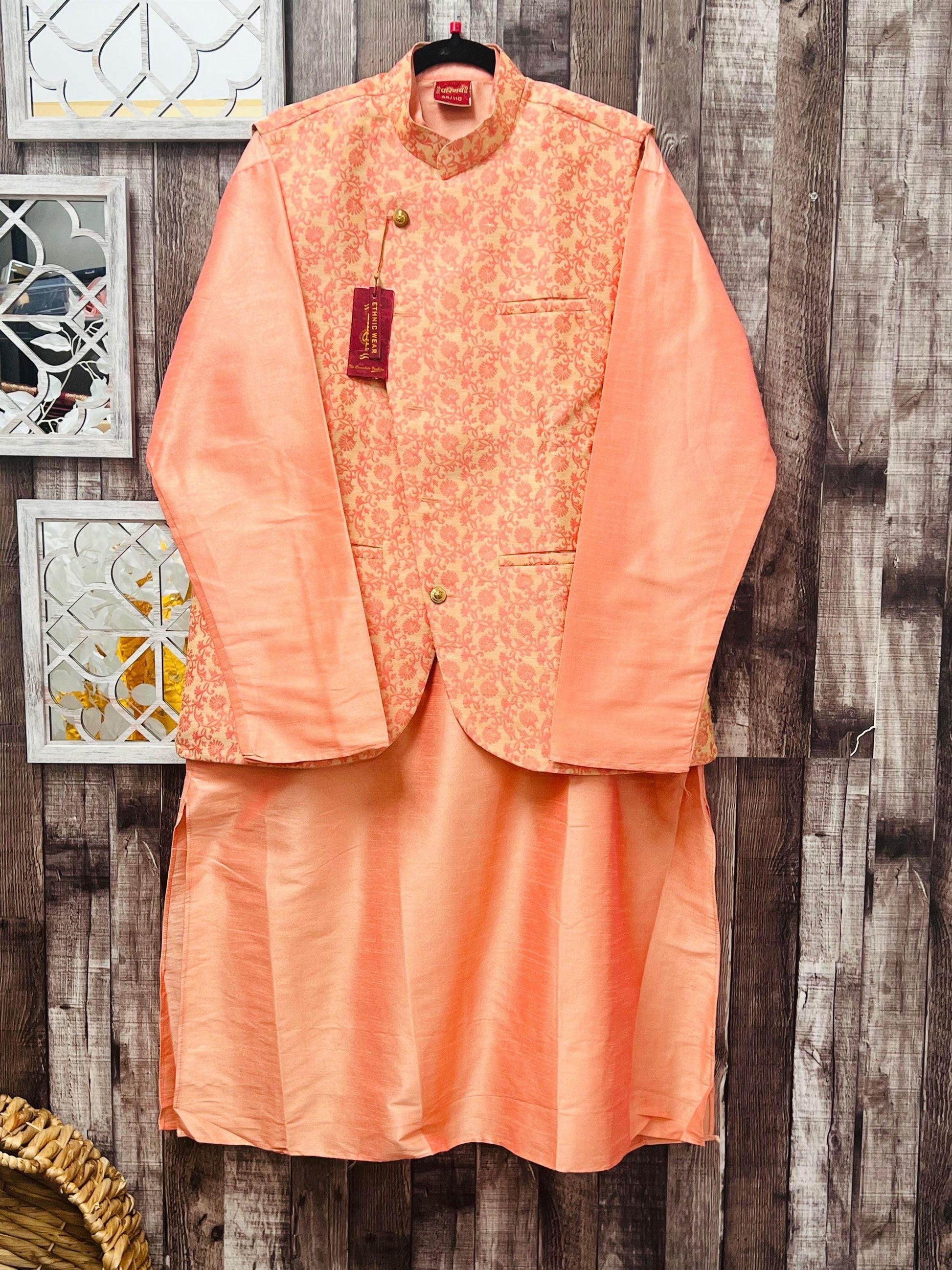 Three piece set | silk kurta pajama set - Kurti Connection USA