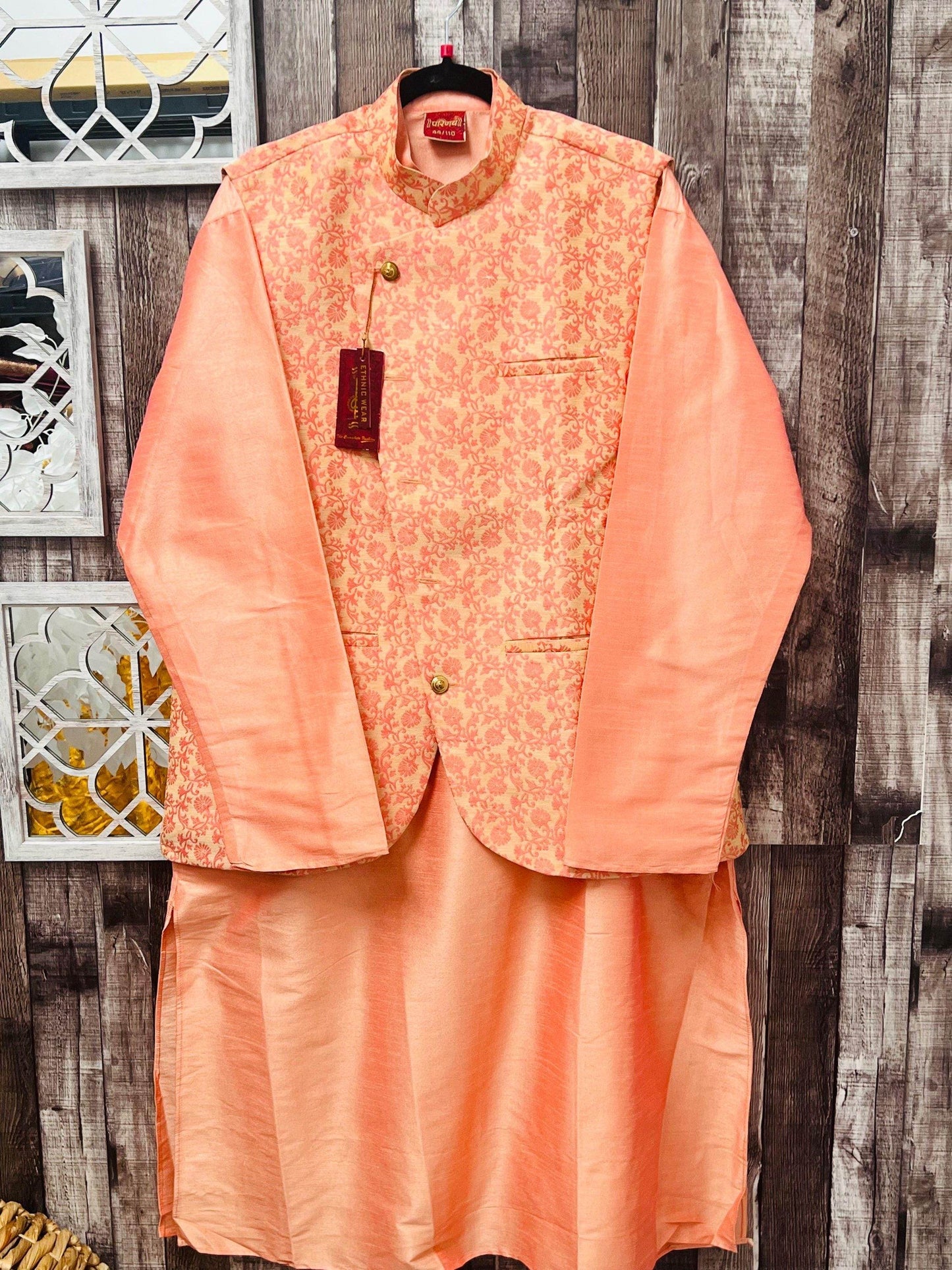 Three piece set | silk kurta pajama set - Kurti Connection USA
