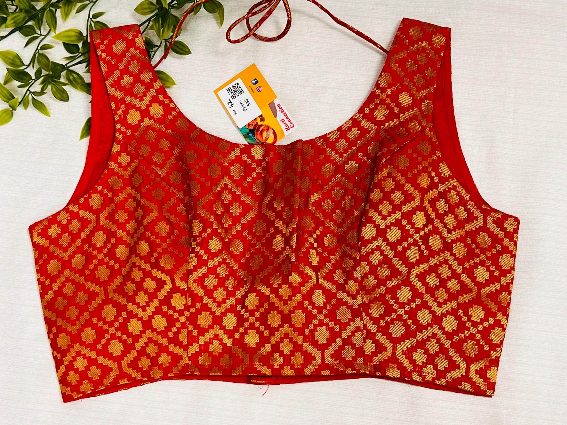 red blouse - Kurti Connection USA