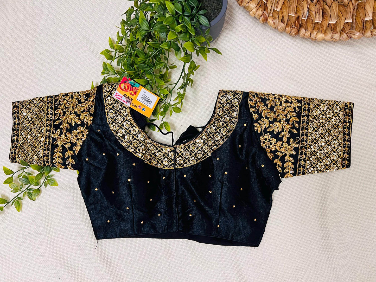 Silk blouse : front hooks | colors available - Kurti Connection USA
