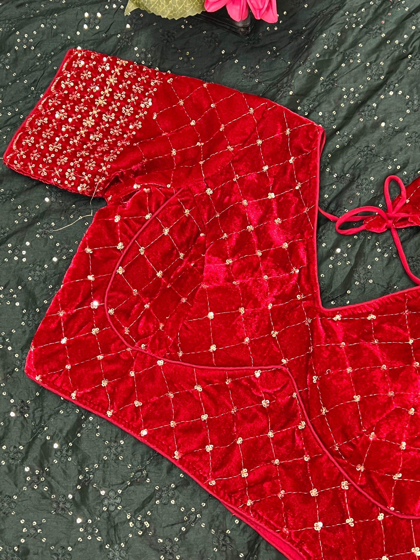 velvet blouse - Kurti Connection USA