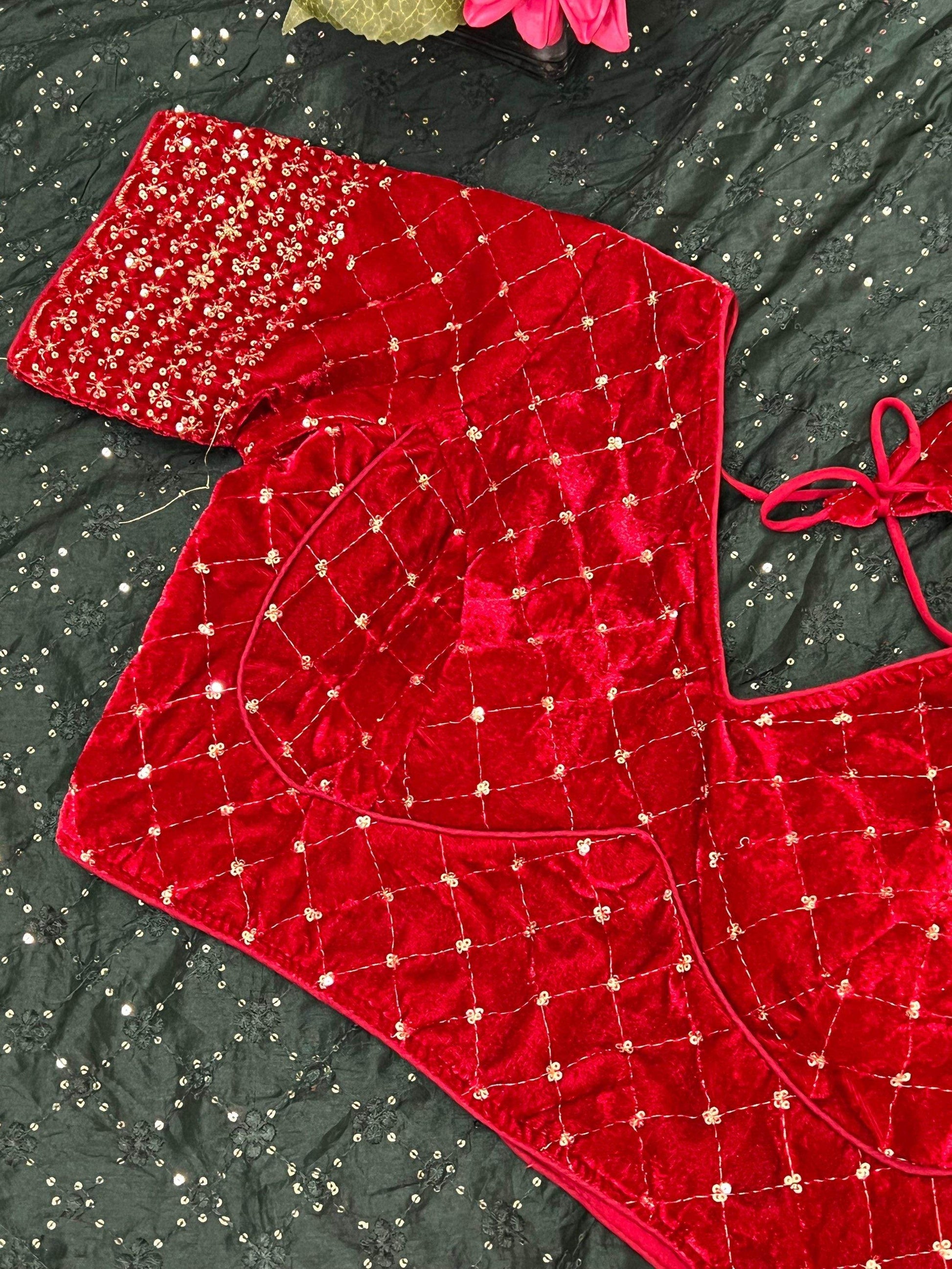 velvet blouse - Kurti Connection USA