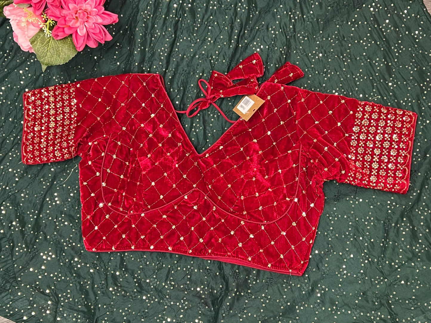 velvet blouse - Kurti Connection USA