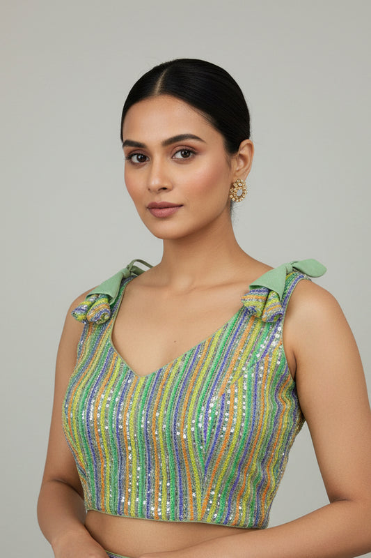 Sequin work blouse - Kurti Connection USA