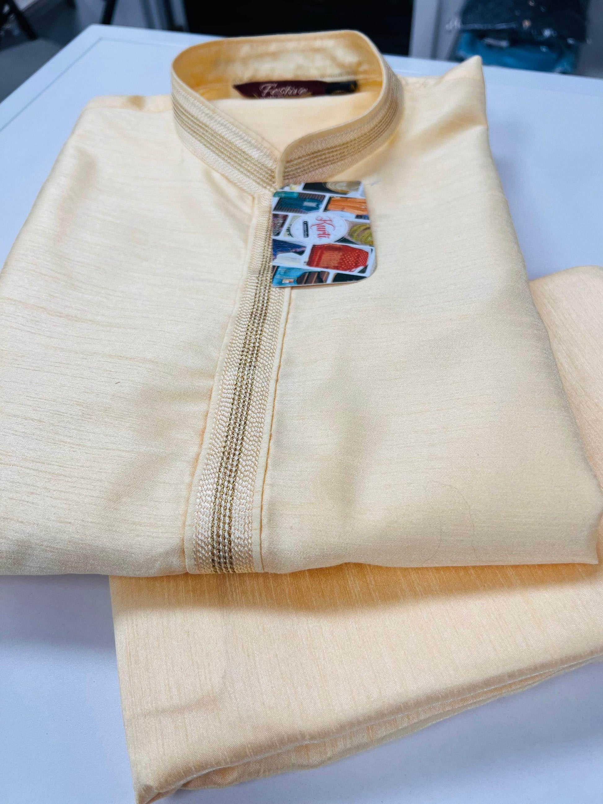 Raw silk kurta set | Mens kurta pajaama - Kurti Connection USA