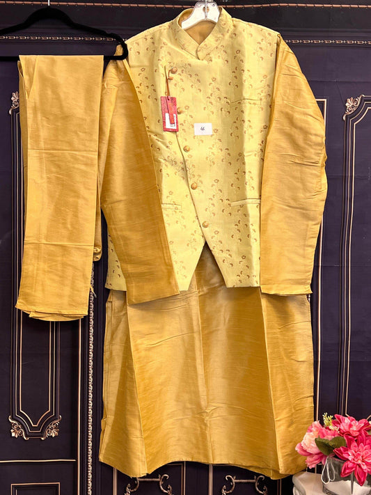 Three piece kurta set : with jacket - Kurti Connection USA
