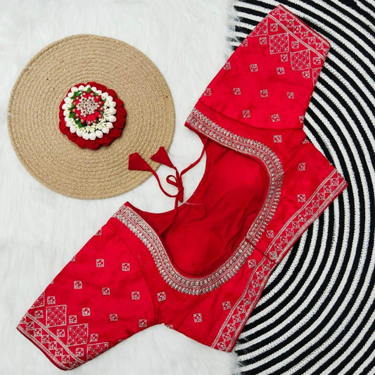 Silk blouses : Silver jari - Kurti Connection USA
