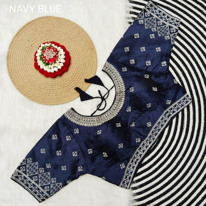 Silk blouses : Silver jari - Kurti Connection USA