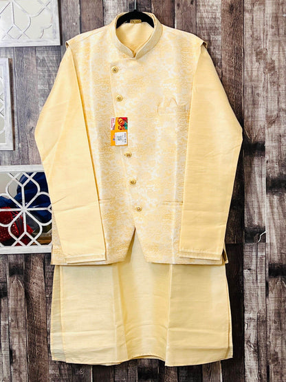 Silk kurta with jacket - Kurti Connection USA