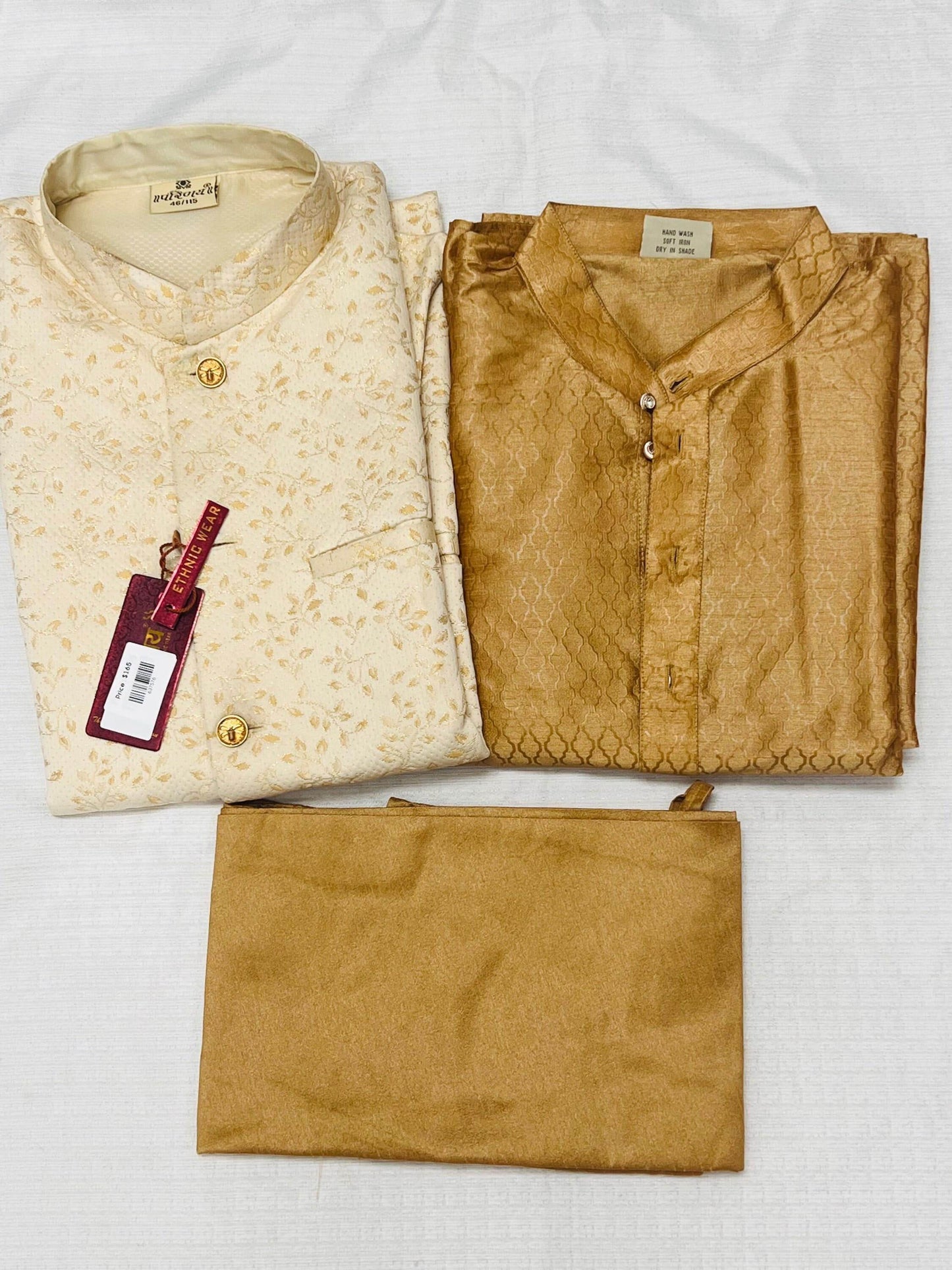 Silk kurta pajaama with jacket - Kurti Connection USA