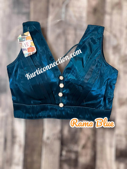 Satin silk blouse - Kurti Connection USA