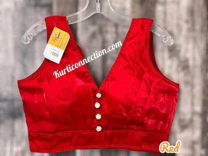 Satin silk blouse - Kurti Connection USA