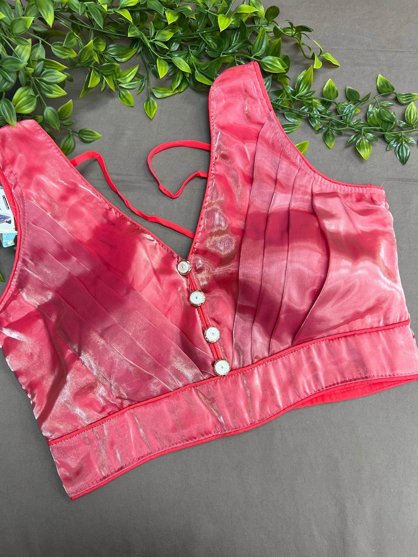 Satin silk blouse - Kurti Connection USA