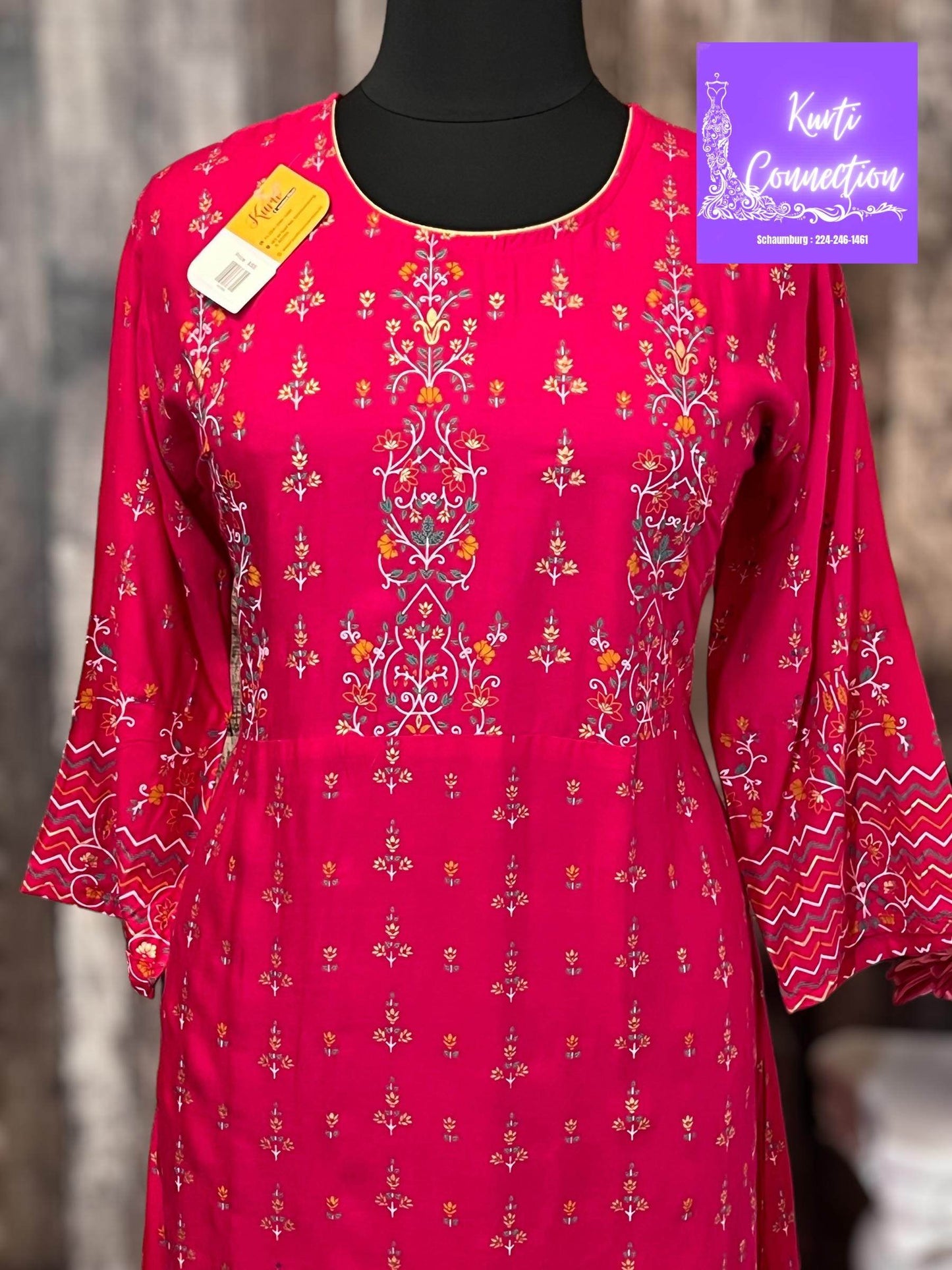 Rayon long kurti : plus size - Kurti Connection USA