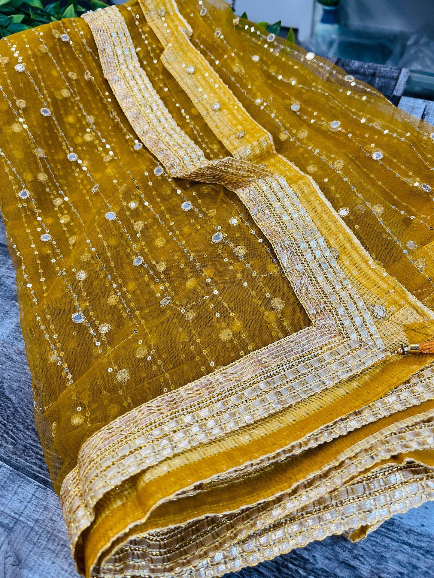 Mirror work dupatta - Kurti Connection USA