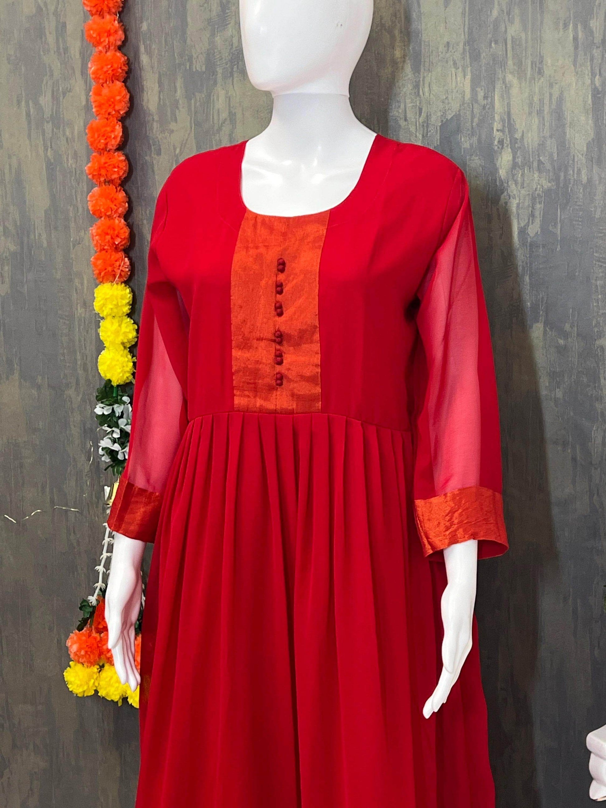 Georgette long kurti - Kurti Connection USA