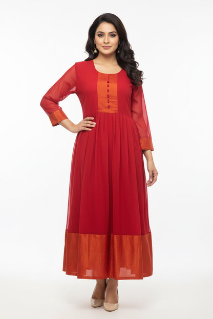 Georgette long kurti - Kurti Connection USA