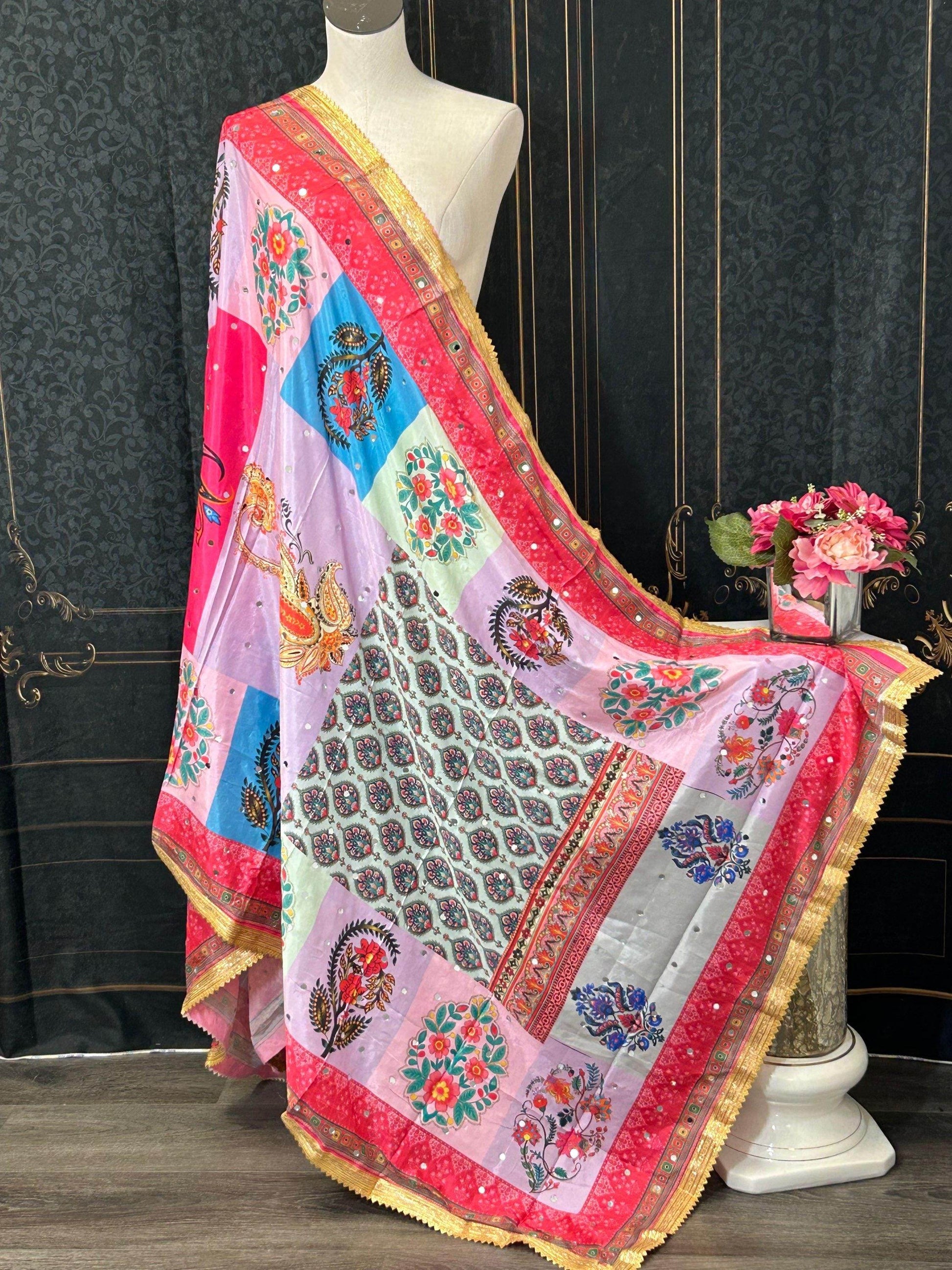 Multicolored Pakistani dupatta - Kurti Connection USA