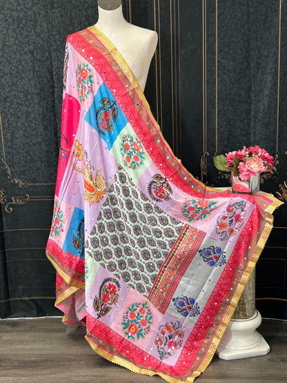 Multicolored Pakistani dupatta - Kurti Connection USA