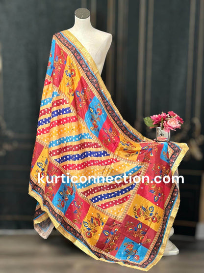 Multicolored Pakistani Dupatta - Kurti Connection USA