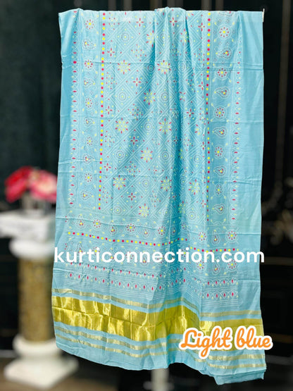 Gajji silk dupatta : color options available - Kurti Connection USA