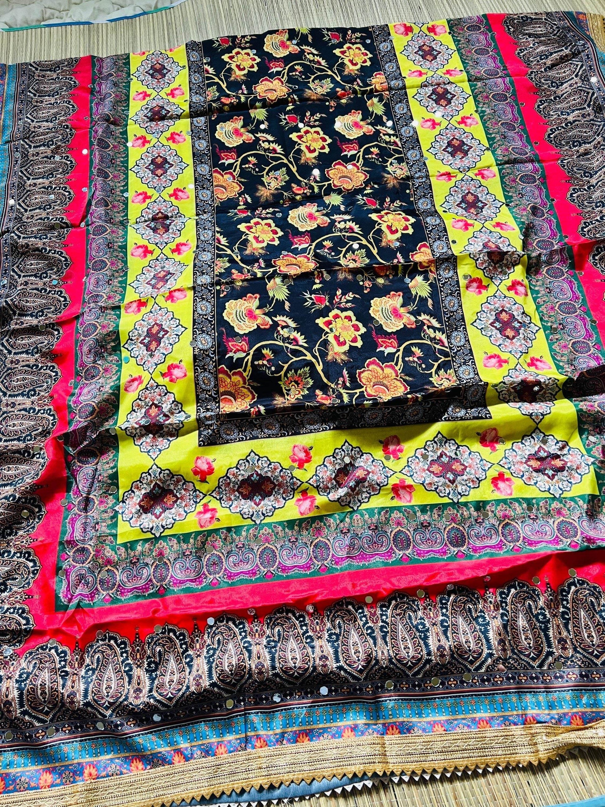 Digital print dupatta / Pakistani mirror work dupatta - Kurti Connection USA