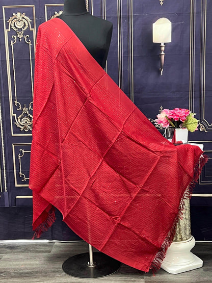 Maroon dupatta with small sequin work - Kurti Connection USA