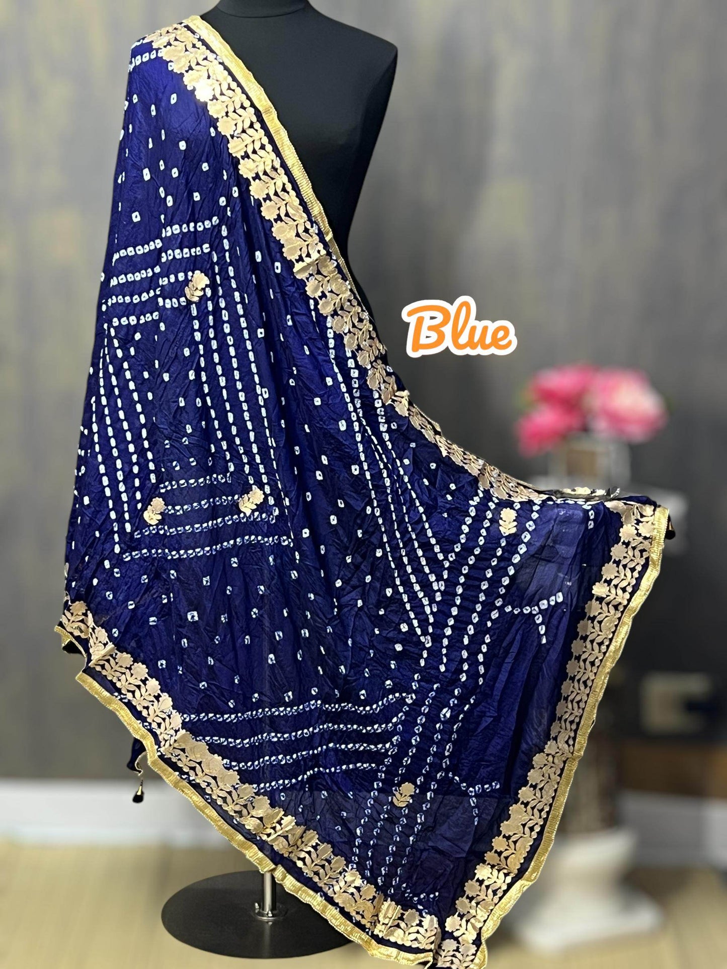 Bandhani dupattas with gota patti work - Kurti Connection USA
