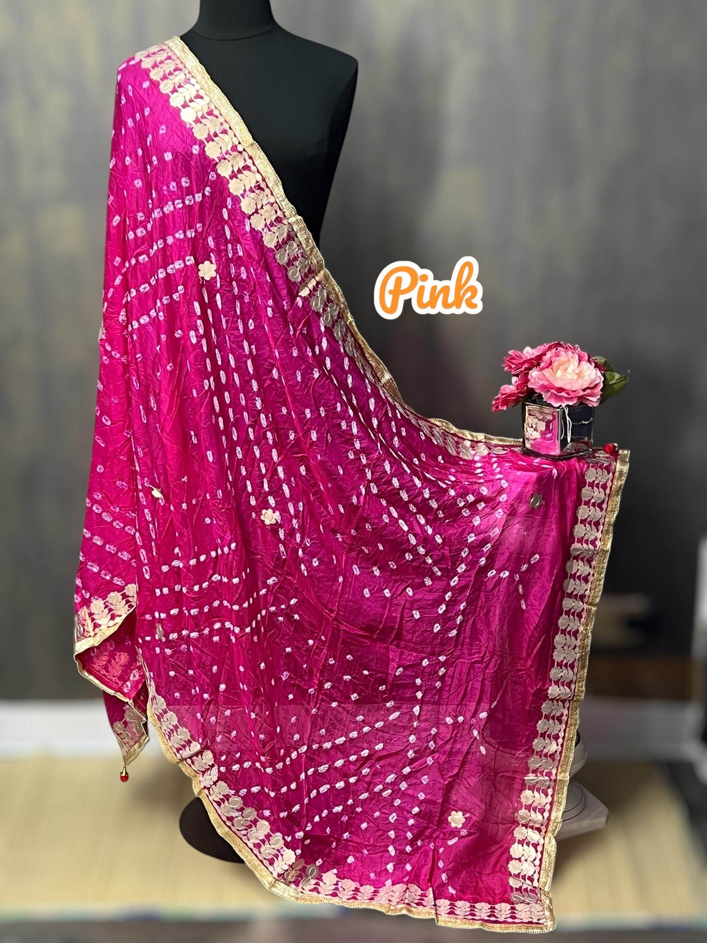 Bandhani dupattas with gota patti work - Kurti Connection USA
