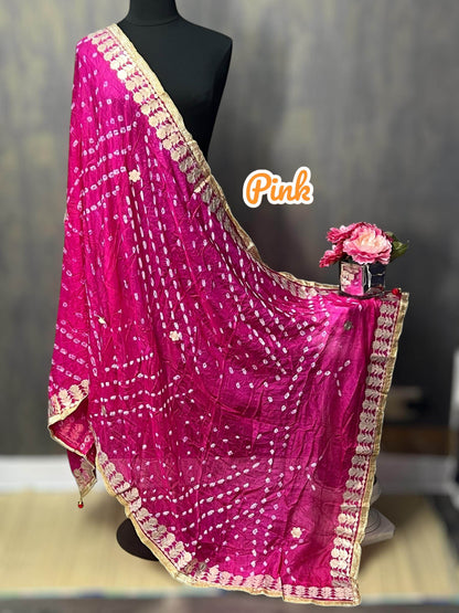 Bandhani dupattas with gota patti work - Kurti Connection USA