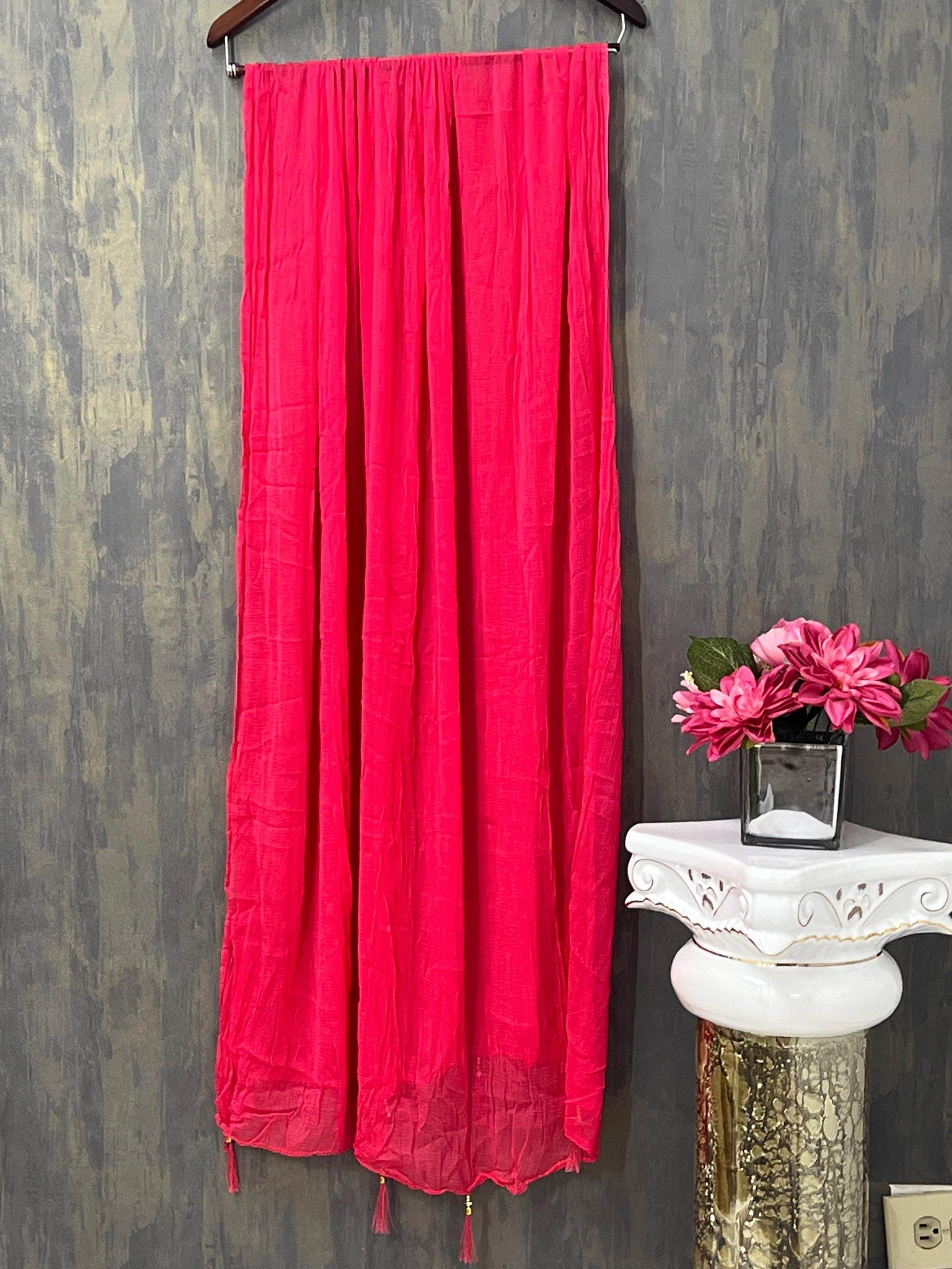 Chiffon dupatta | tomato red color dupatta - Kurti Connection USA