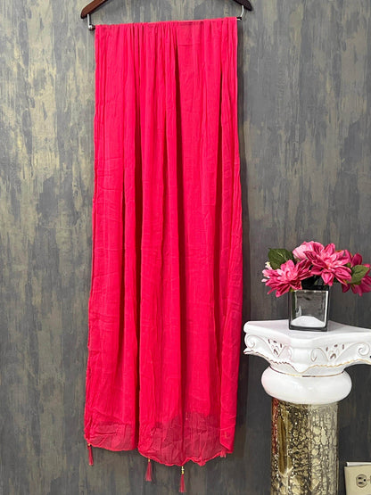 Chiffon dupatta | tomato red color dupatta - Kurti Connection USA
