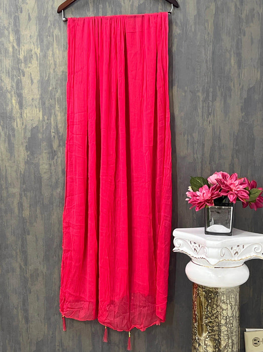 Chiffon dupatta | tomato red color dupatta - Kurti Connection USA
