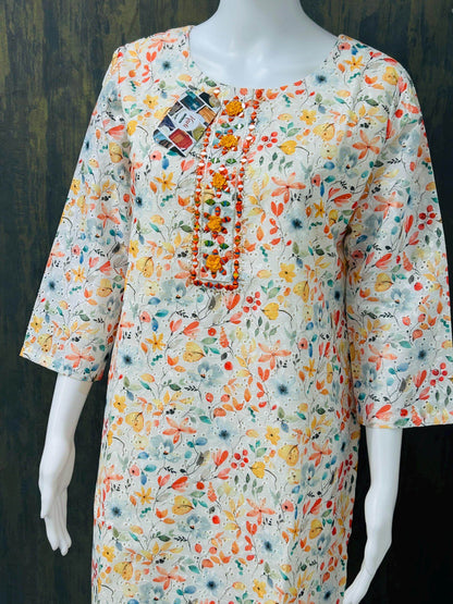 Hakoba cotton kurti - Kurti Connection USA