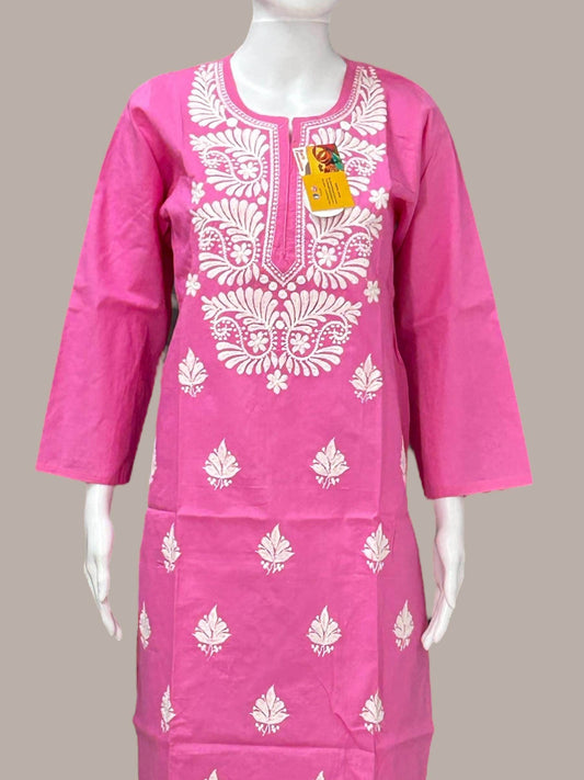 Cotton chikankari kurti - Kurti Connection USA