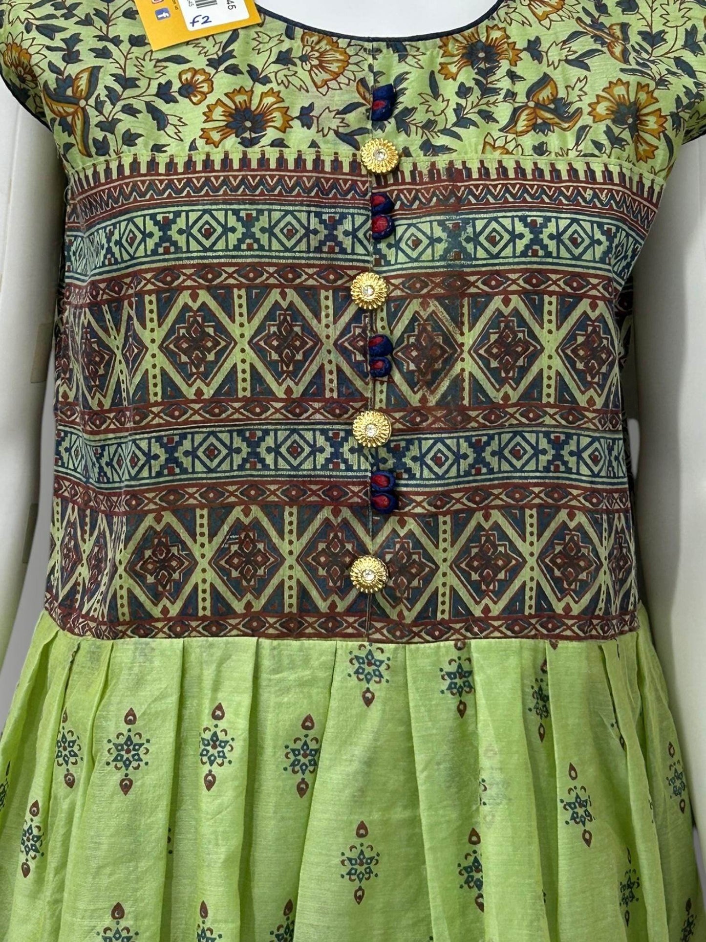 Chanderi Silk long kurti - Kurti Connection USA