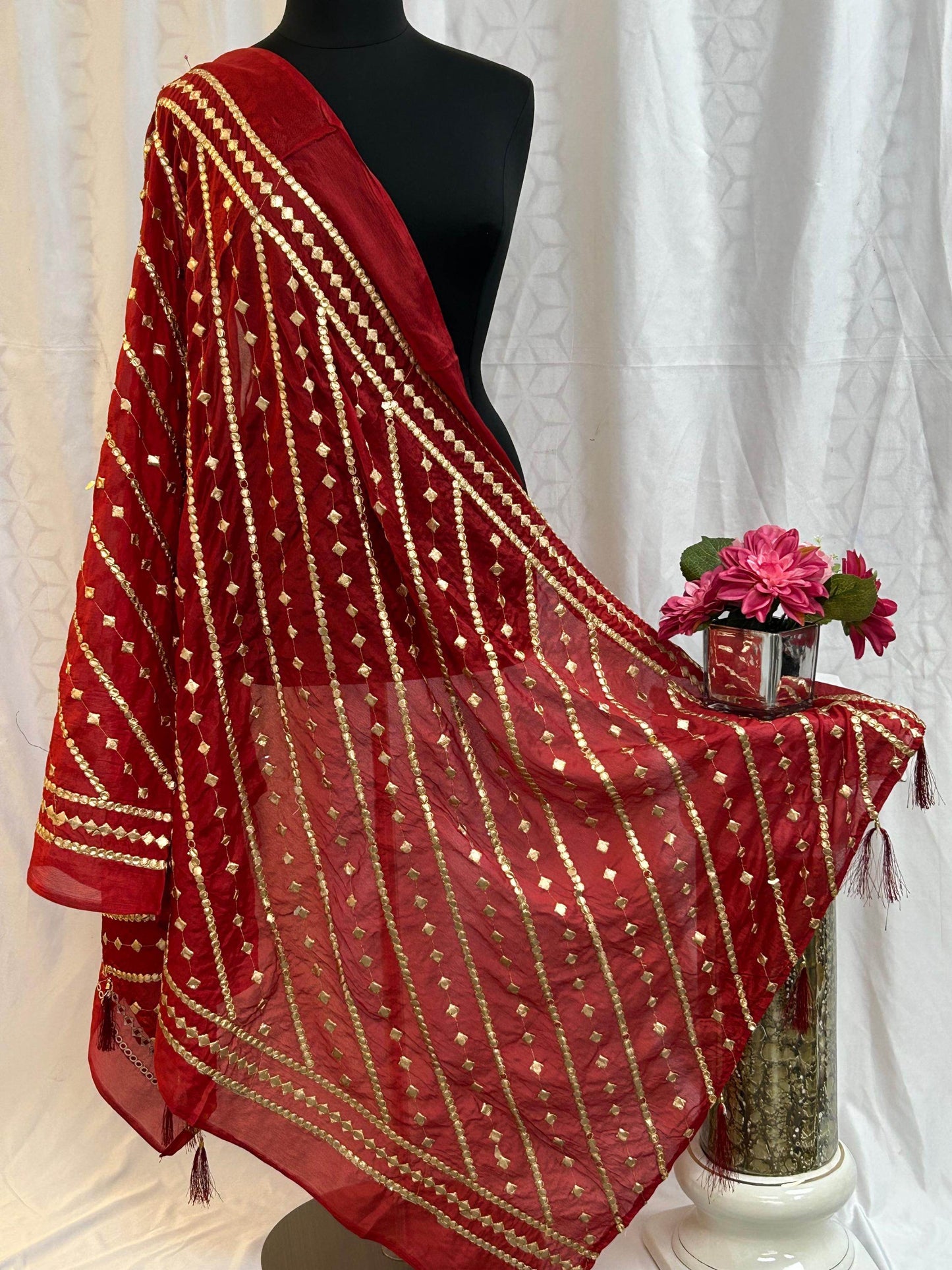 Maroon Dupatta - Kurti Connection USA