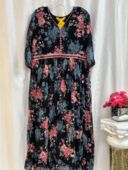 Chiffon long kurti - Kurti Connection USA