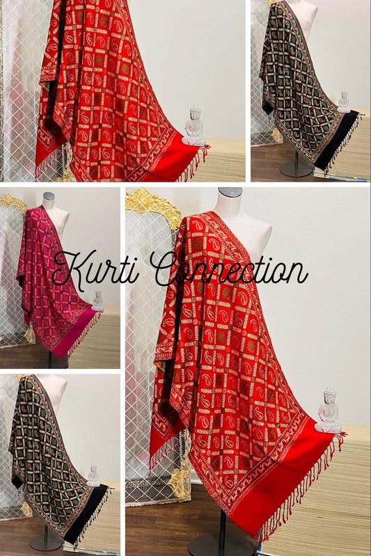 Pashmina shawl, woolen stole for women , woolen shawl, dupatta - Kurti Connection USA