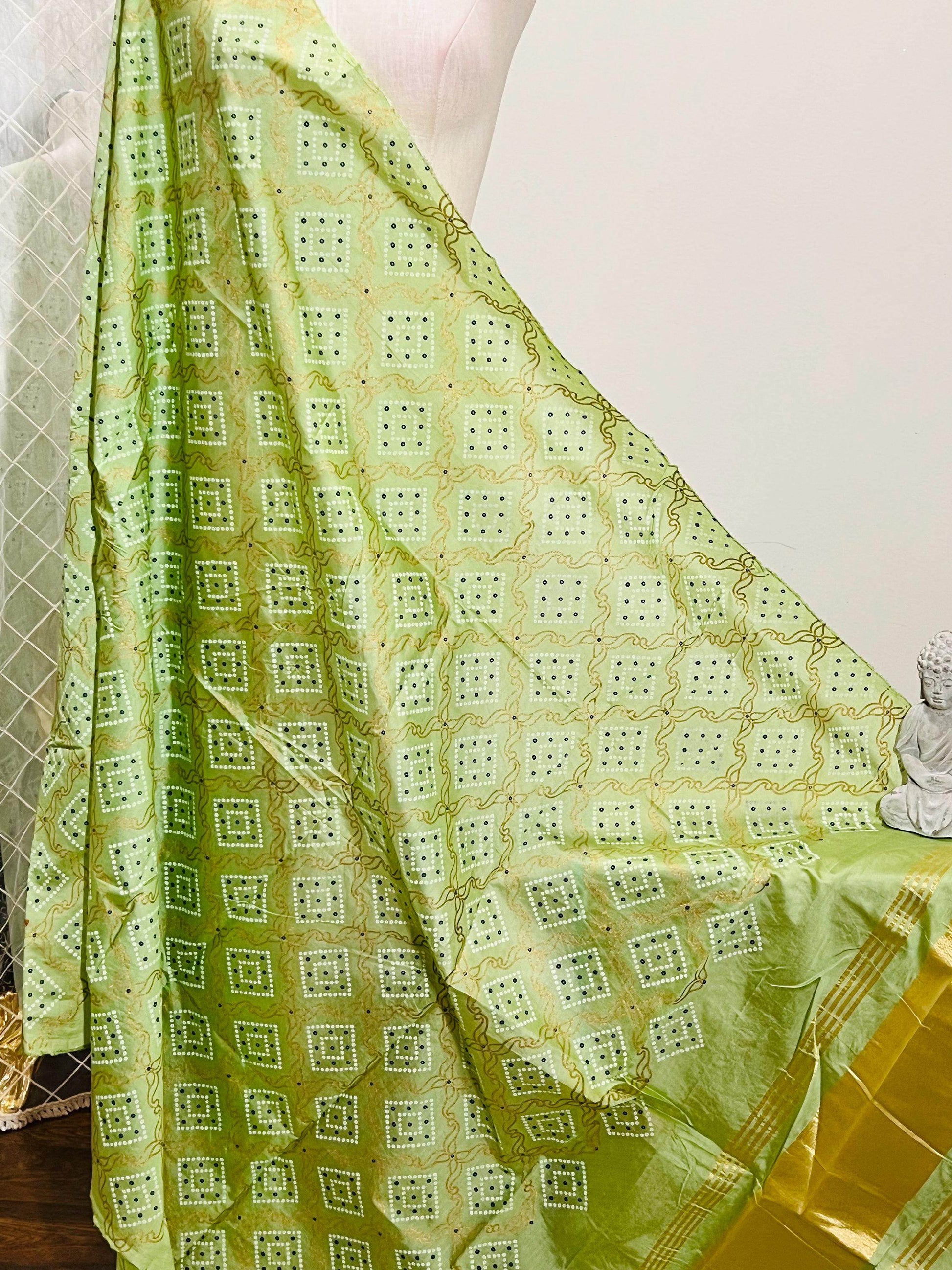 Bandhani print dupatta, cotton silk dupatta with bandhani print - Kurti Connection USA