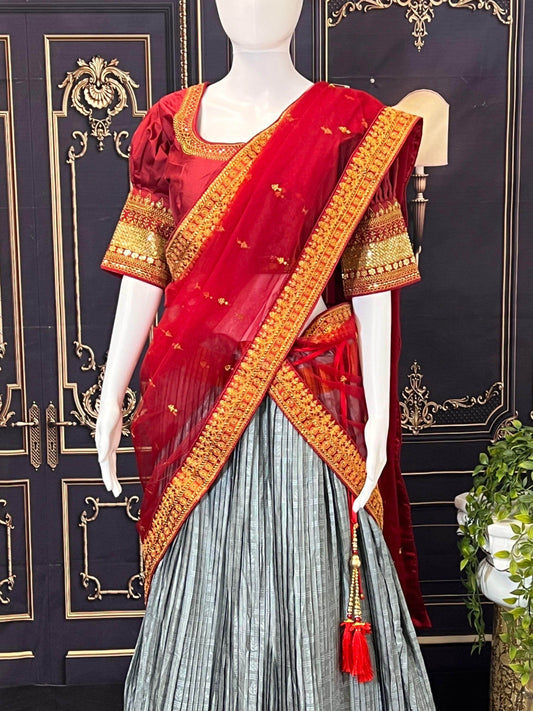 Pure silk lehenga Choli set - Kurti Connection USA