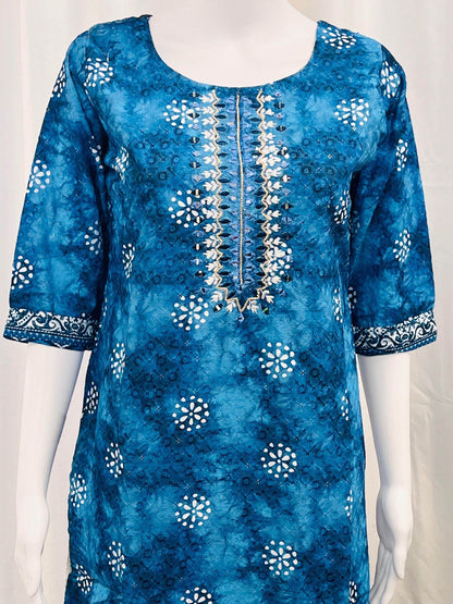Cotton chikankari kurti - Kurti Connection USA