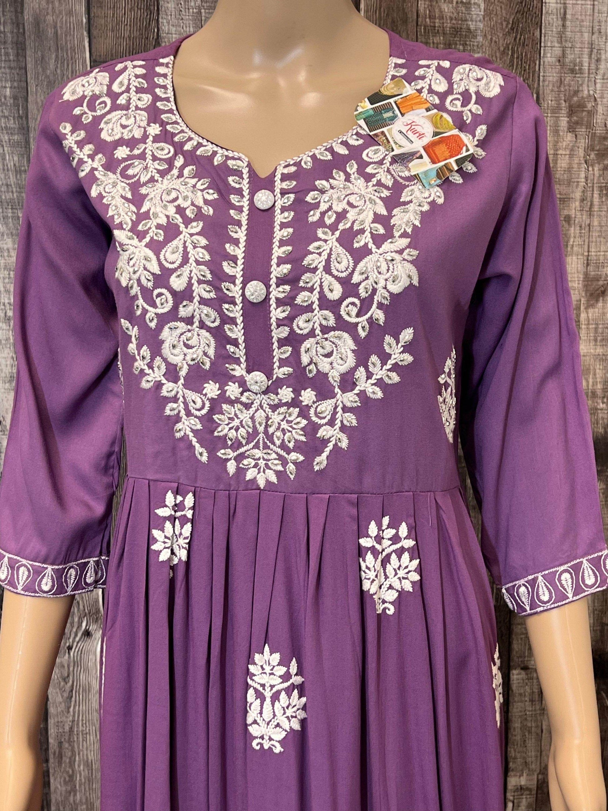 Violet : Chikankari kurti - Kurti Connection USA