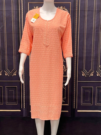 Chikankari kurtis - Kurti Connection USA