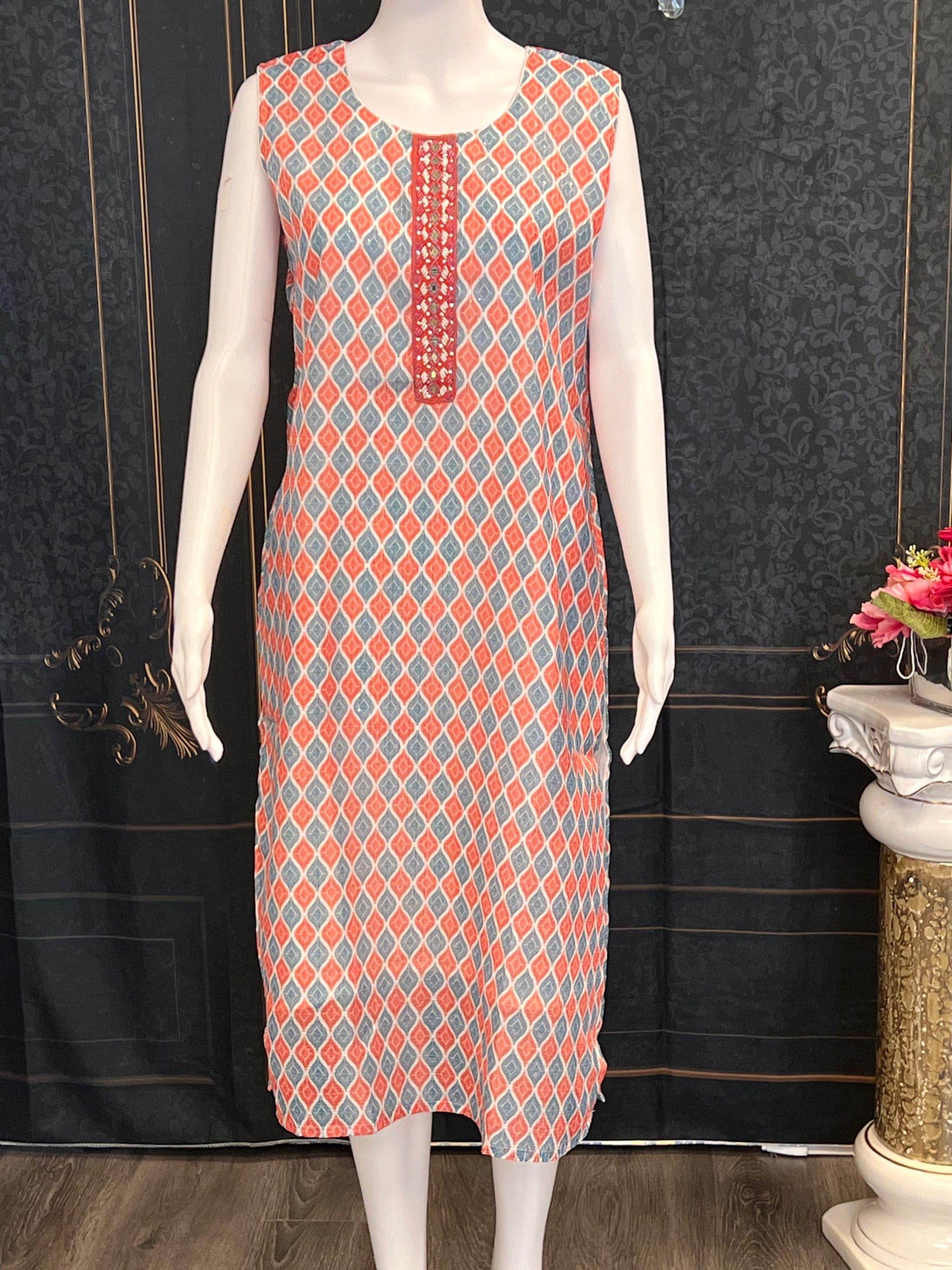 Chiffon kurti with sequin work - Kurti Connection USA