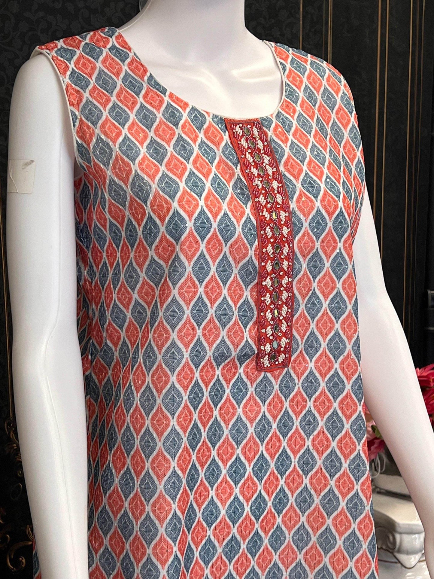 Chiffon kurti with sequin work - Kurti Connection USA