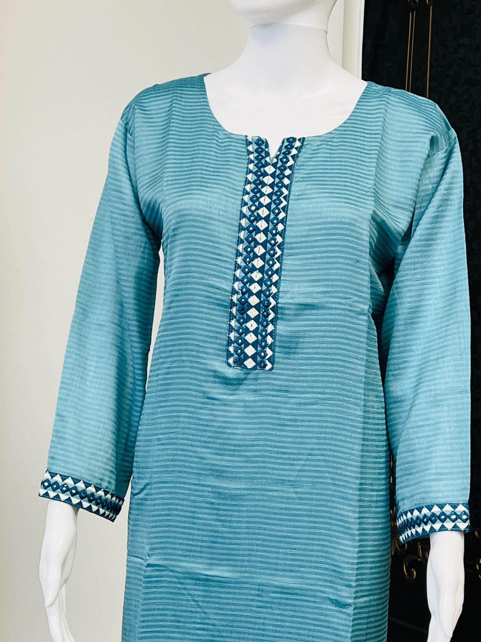Chinon silk kurti - Kurti Connection USA