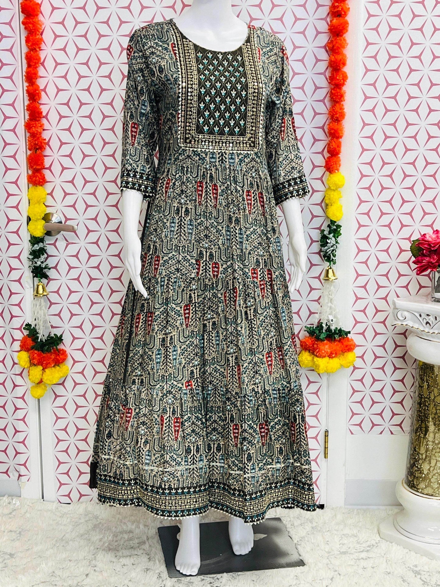Rayon kurti | printed kurti - Kurti Connection USA