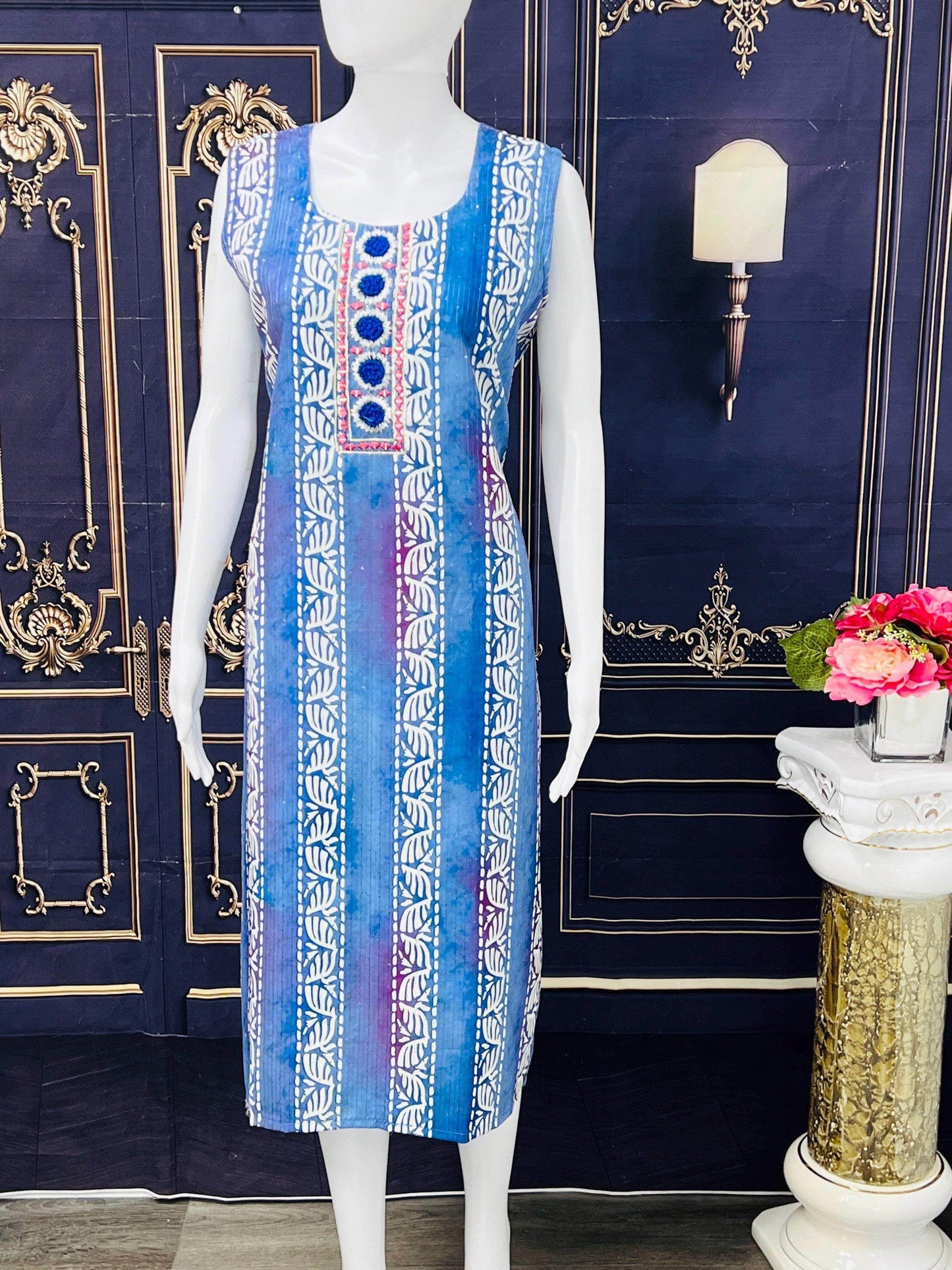 Batik print kurti with full lining - Kurti Connection USA