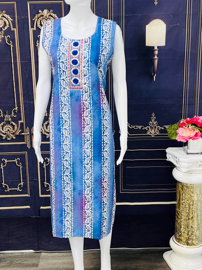 Batik print kurti with full lining - Kurti Connection USA